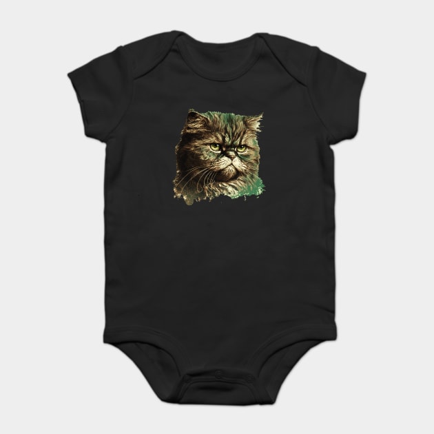 Funny Annyoyed Cat Face, Love Cats Baby Bodysuit by logiamerch